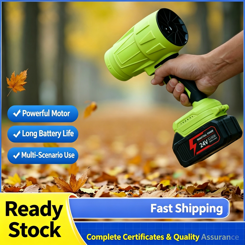 Green Storm Hair Dryer [21V] 1200 Capacity 10 Cells 2 Batteries 1 Charger + Plastic Box
