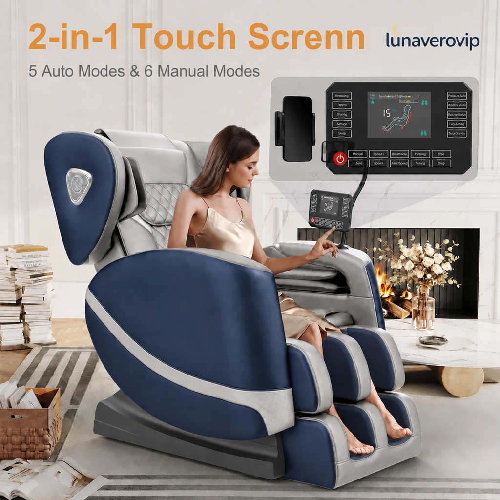 Zero Gravity Full-Body Massage Chair – 14 Shiatsu Rollers, Heat, Foot Massage & Bluetooth